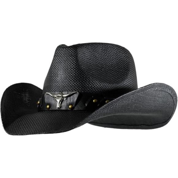 Western Outback Cowboy Hat Men's Women's Style Classic Straw Western Cowgirl Hat - Picture 7 of 7